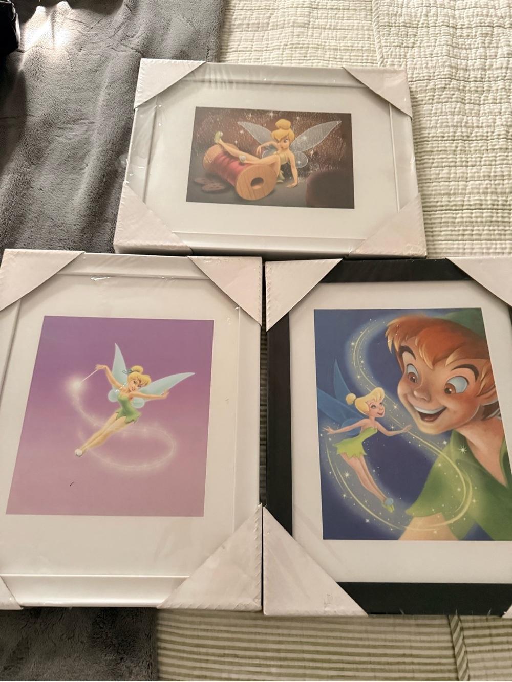 Tinker Bell Framed Art Prints - Set of 3 - Green & Purple AccentsTunker